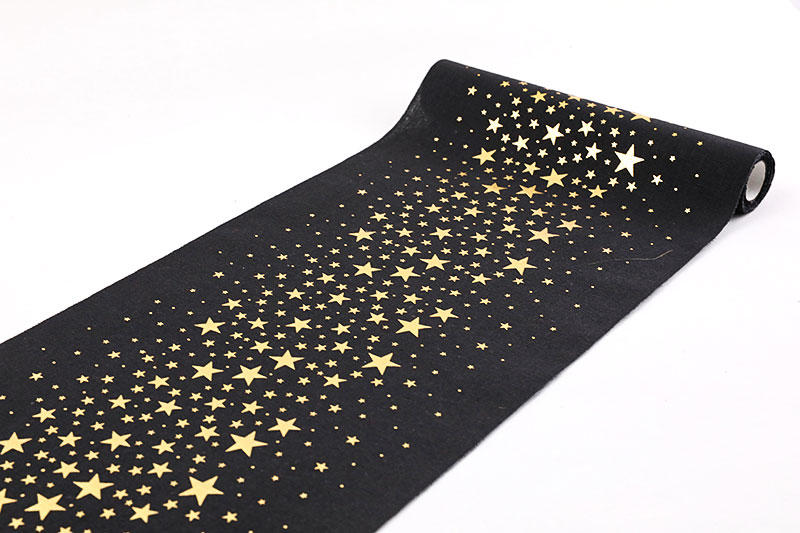 Cotton linen Polyester cotton with bronzing star in the middle